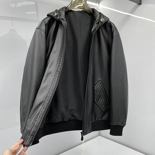 送料込ボッテガ ヴェネタ 偽物 ラム レザー アノラック プルオジャケット boi19208